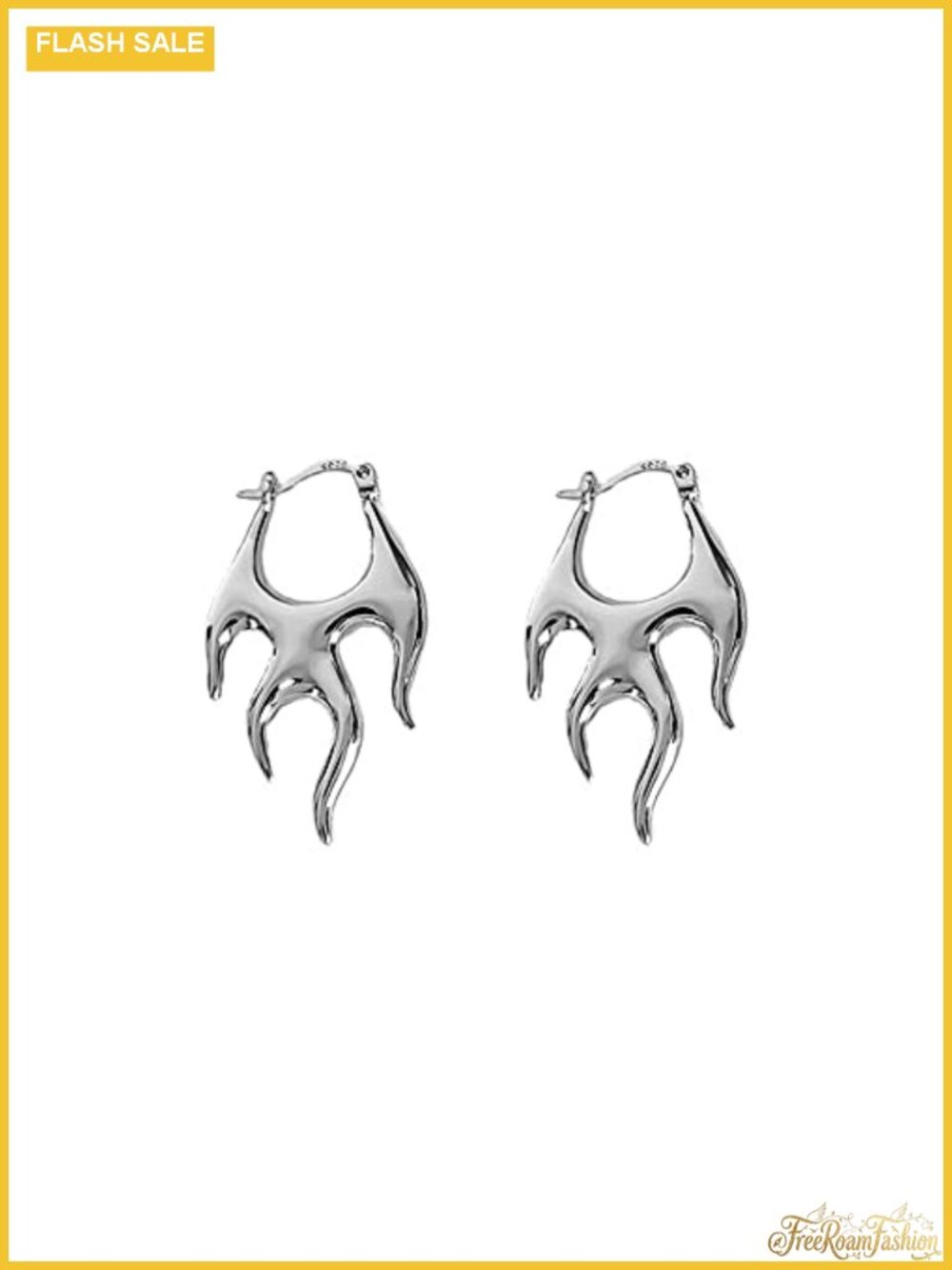 Punk Flame Hoop Earrings for Women Dangle Huggie Statement Hypoallergenic